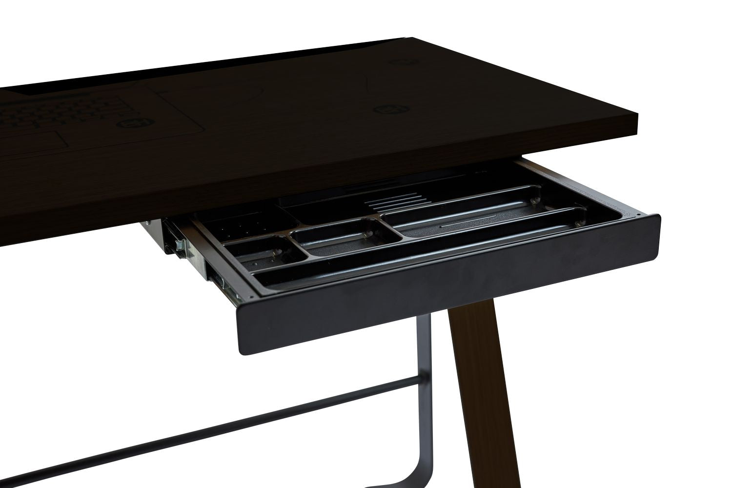 Bent Hansen Hemingway Desk With Drawer L 120 Cm, Black Lacquered Beech/Conifer Green Linoleum