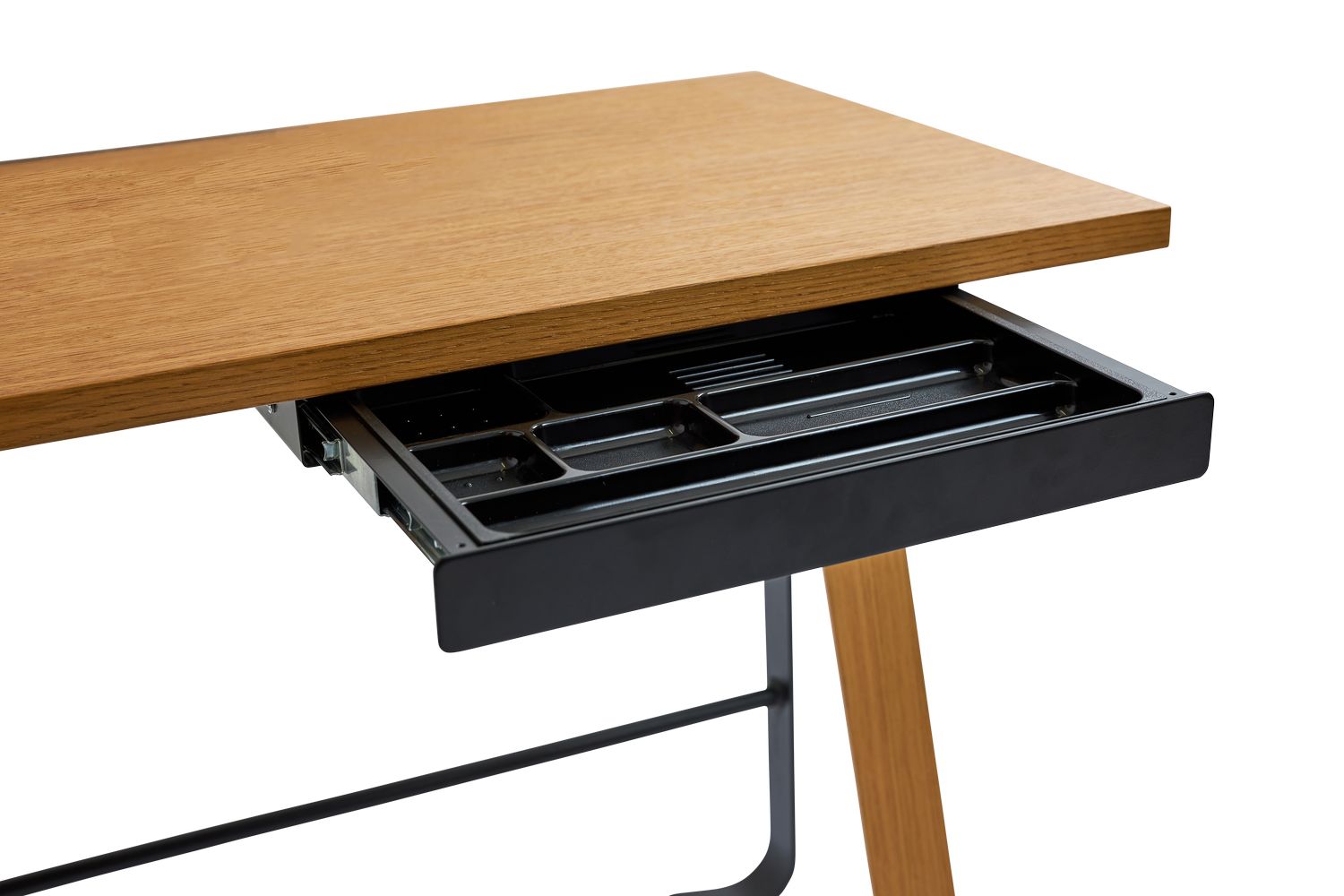 Bent Hansen Hemingway Desk With Drawer L 120 Cm, Black Lacquered Beech/Conifer Green Linoleum