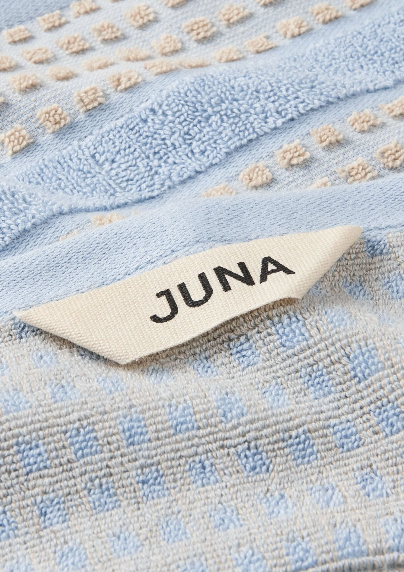 Juna Check Washcloth 30x30 Cm, Light Blue/Sand