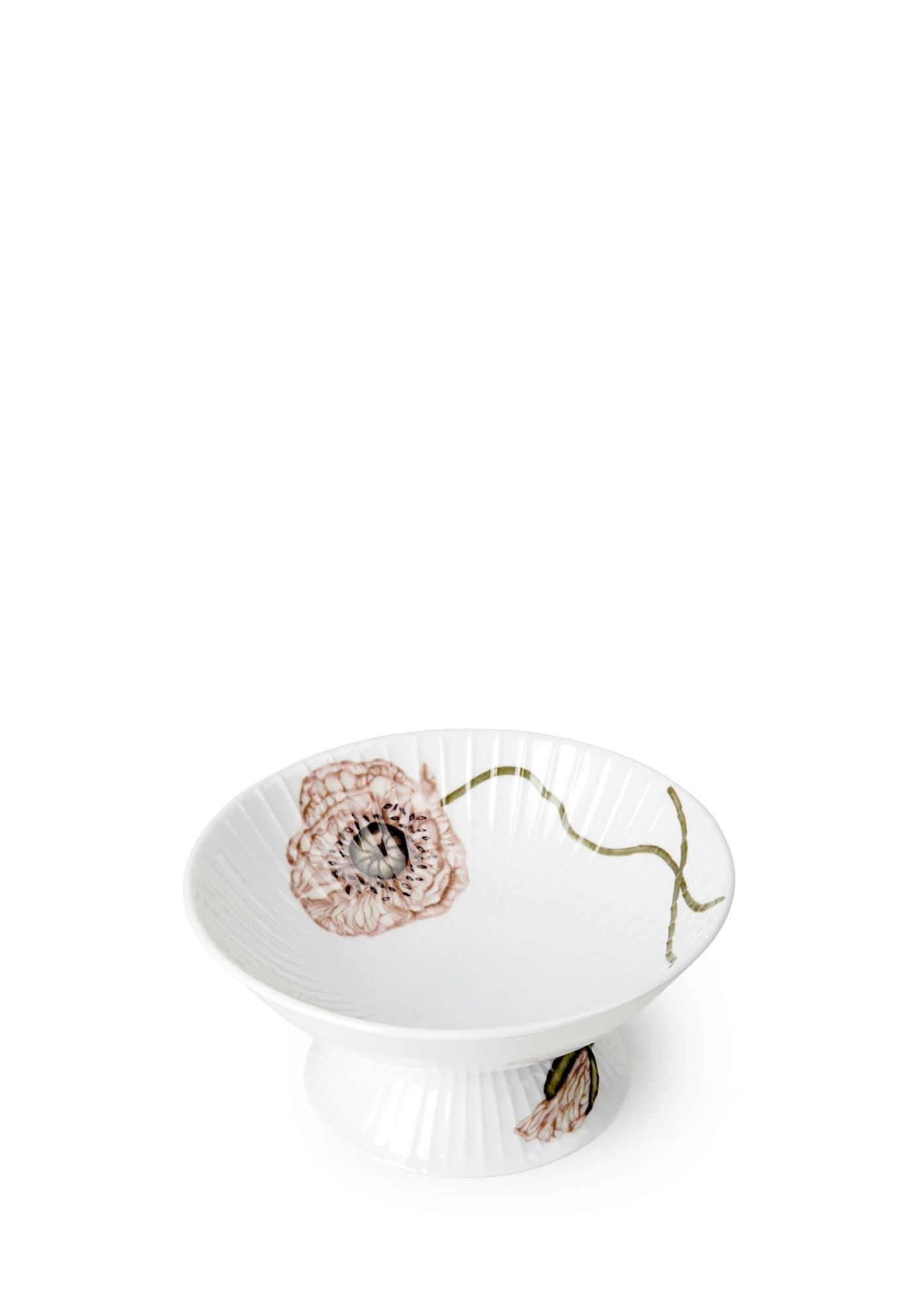 Kähler Hammershøi Poppy Bowl On Foot ø16 Cm, White With Decoration