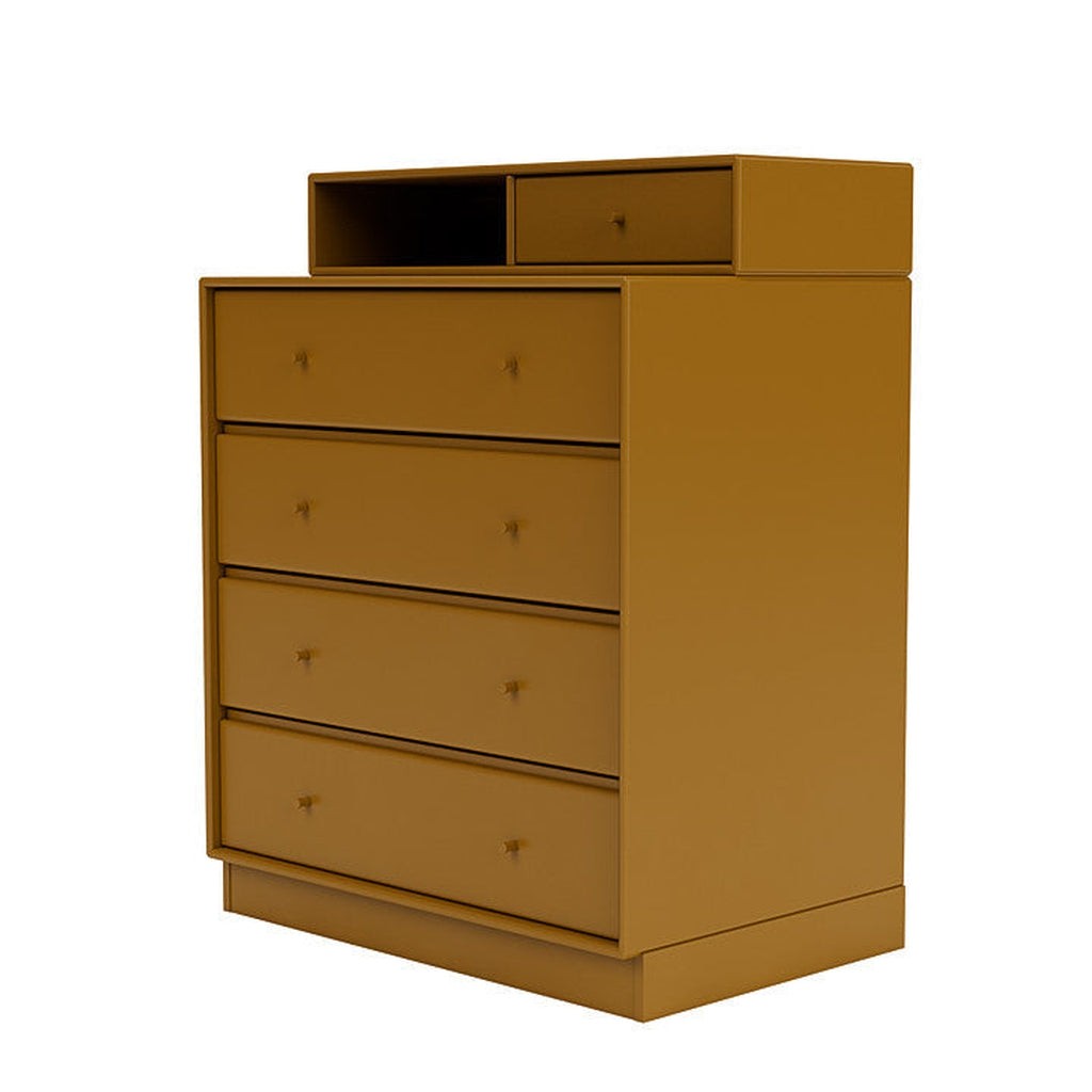 Montana Keep Chest Of Drawers With 7 Cm Plinth, Amber Yellow