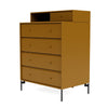 Montana Keep Chest Of Drawers With Legs, Amber/Black