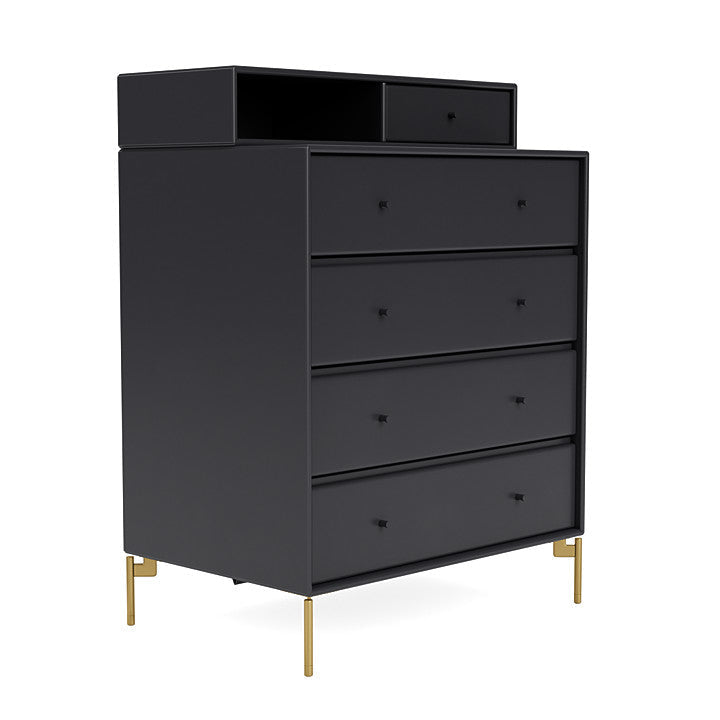 Montana Keep Chest Of Drawers With Legs, Anthracite/Brass