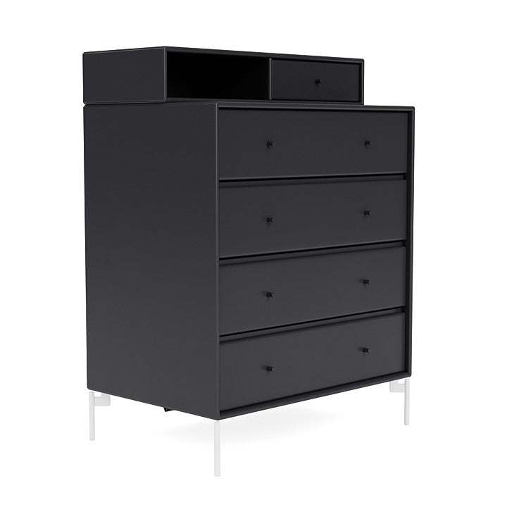 Montana Keep Chest Of Drawers With Legs, Anthracite/Snow White