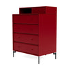 Montana Keep Chest Of Drawers With Legs, Beetroot/Black