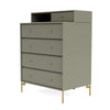 Montana Keep Chest Of Drawers With Legs, Fennel/Brass