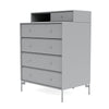 Montana Keep Chest Of Drawers With Legs, Fjord/Matt Chrome
