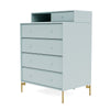 Montana Keep Chest Of Drawers With Legs, Flint/Brass