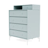 Montana Keep Chest Of Drawers With Legs, Flint/Snow White