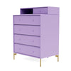 Montana Keep Chest Of Drawers With Legs, Iris/Brass