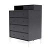 Montana Keep Chest Of Drawers With Legs, Carbon Black/Snow White