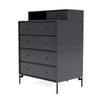 Montana Keep Chest Of Drawers With Legs, Carbon Black/Black