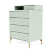 Montana Keep Chest Of Drawers With Legs, Mist/Brass