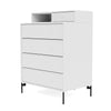 Montana Keep Chest Of Drawers With Legs, New White/Black