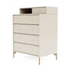 Montana Keep Chest Of Drawers With Legs, Oat/Brass