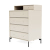 Montana Keep Chest Of Drawers With Legs, Oat/Black