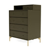 Montana Keep Chest Of Drawers With Legs, Oregano/Brass