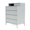 Montana Keep Chest Of Drawers With Legs, Oyster/Matt Chrome