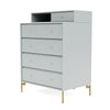 Montana Keep Chest Of Drawers With Legs, Oyster/Brass