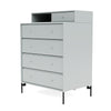 Montana Keep Chest Of Drawers With Legs, Oyster/Black
