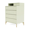 Montana Keep Chest Of Drawers With Legs, Pomelo/Brass
