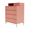 Montana Keep Chest Of Drawers With Legs, Rhubarb/Brass