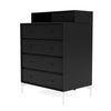 Montana Keep Chest Of Drawers With Legs, Black/Snow White