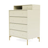 Montana Keep Chest Of Drawers With Legs, Vanilla/Brass