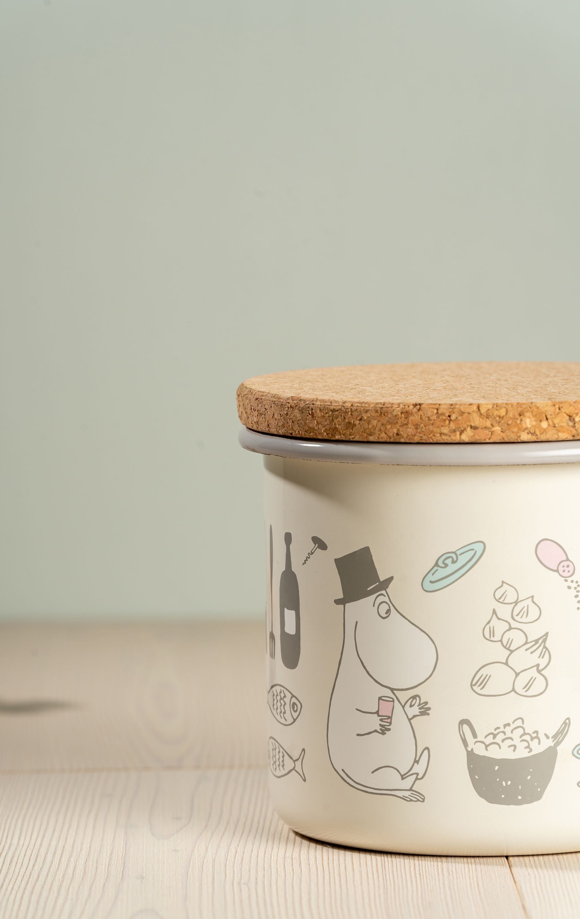 Muurla Moomin Bon Appétit Enamel Jar With Cork Lid