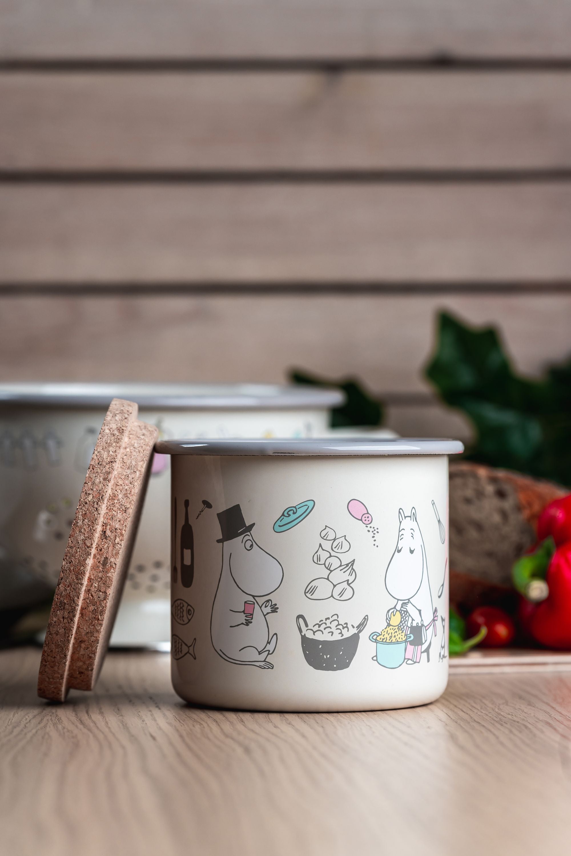 Muurla Moomin Bon Appétit Enamel Jar With Cork Lid