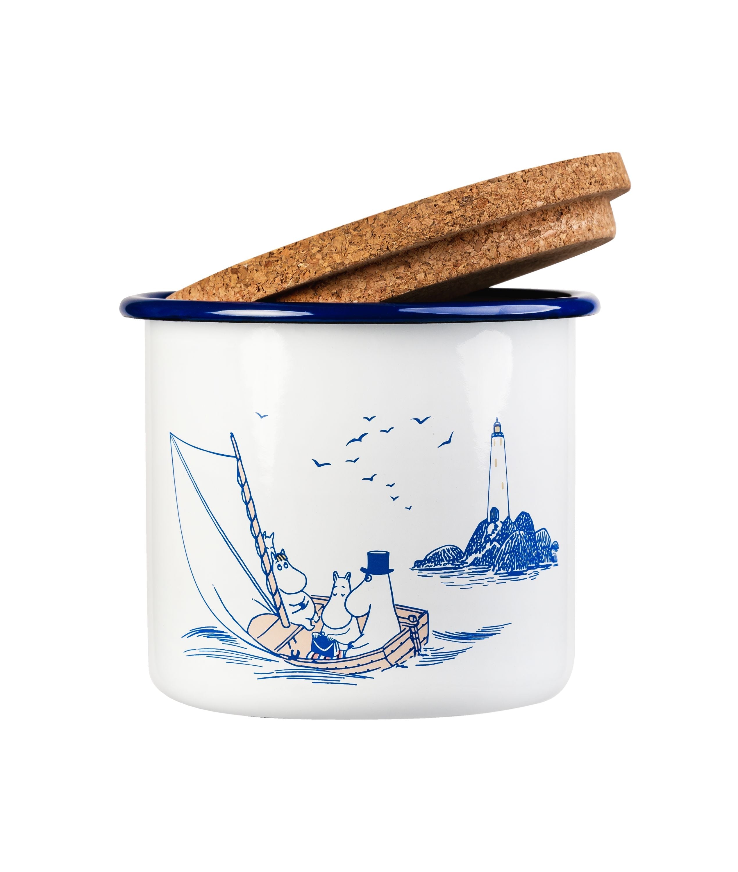 Muurla Moomin Enamel Jar With Cork Lid Sailors