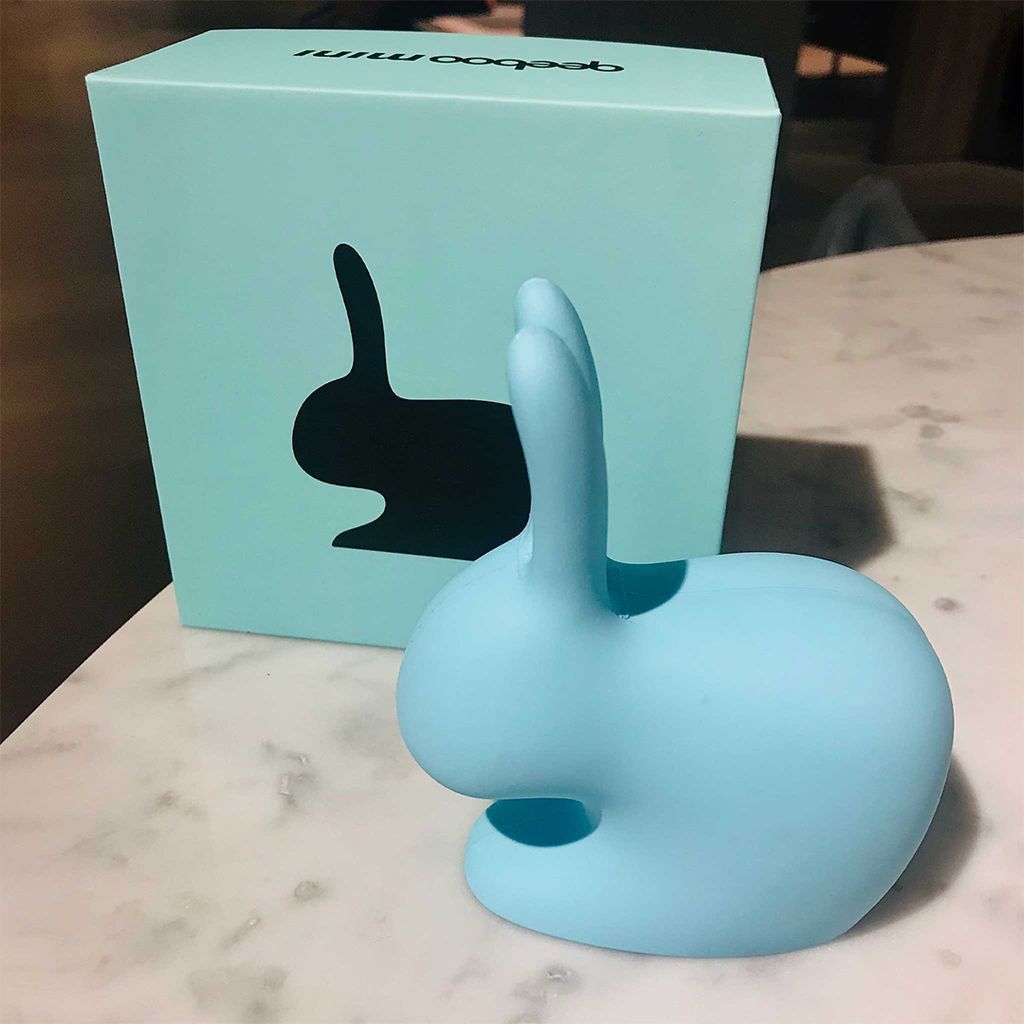 Qeeboo Rabbit Mini Portable Charger, Blue