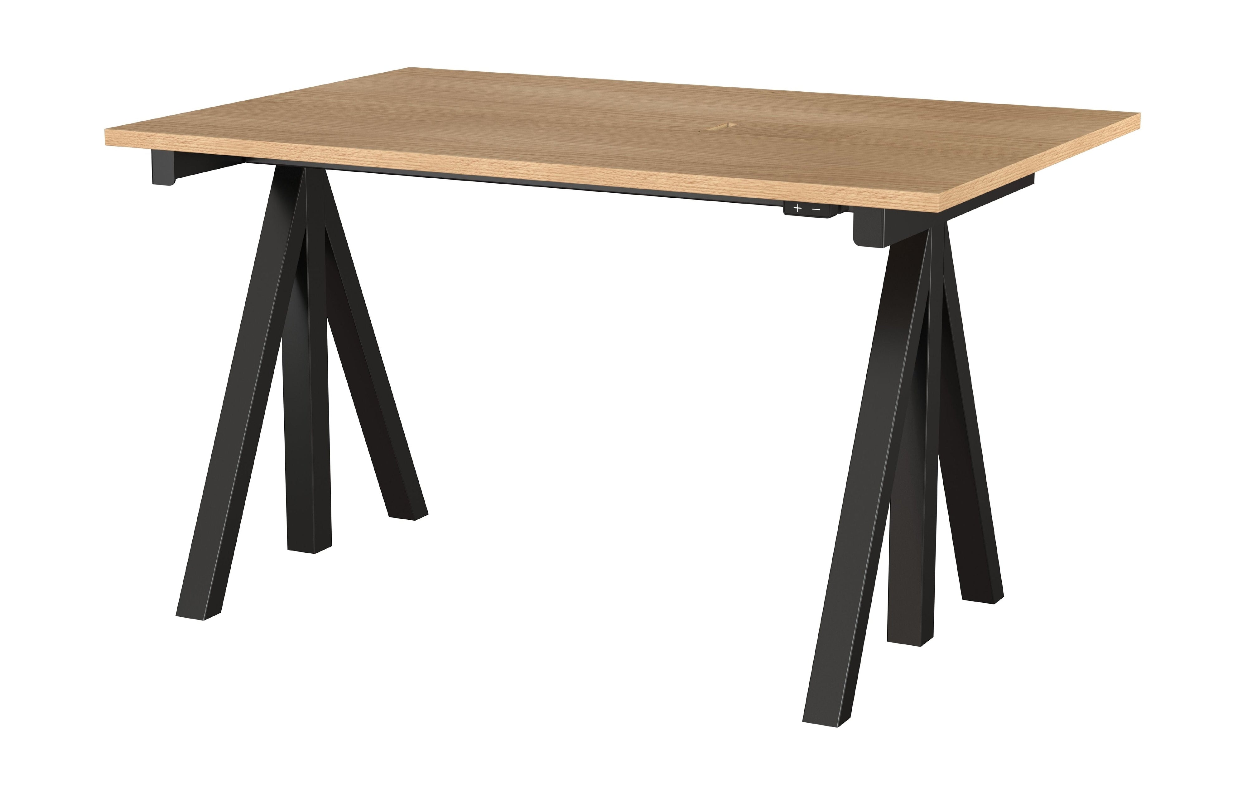 String Furniture Height Adjustable Work Table 78x120 Cm, Oak/Black