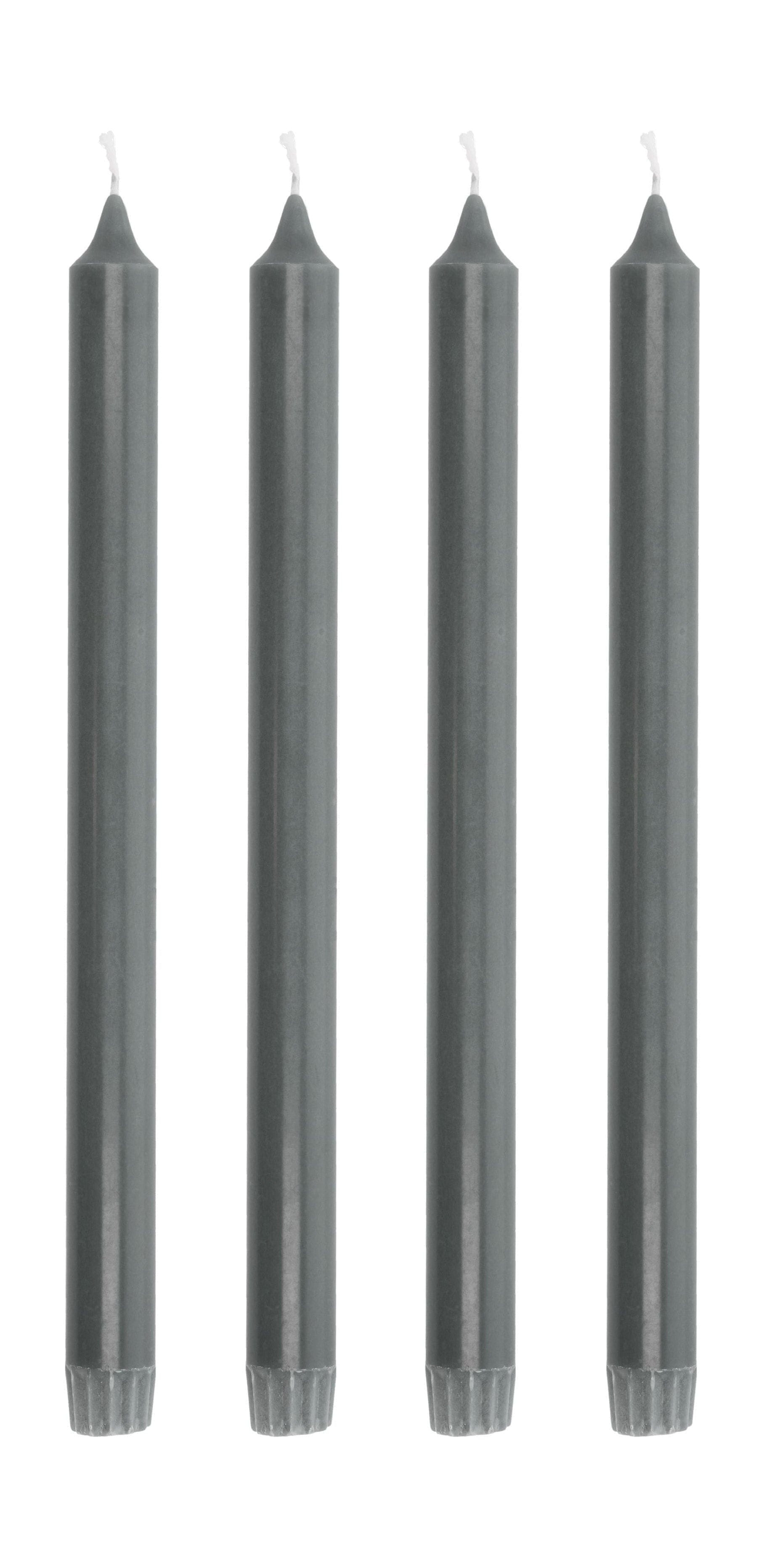 Villa Collection Aia Stick Candle Set Of 4 øx H 2,2x30, Dark Grey