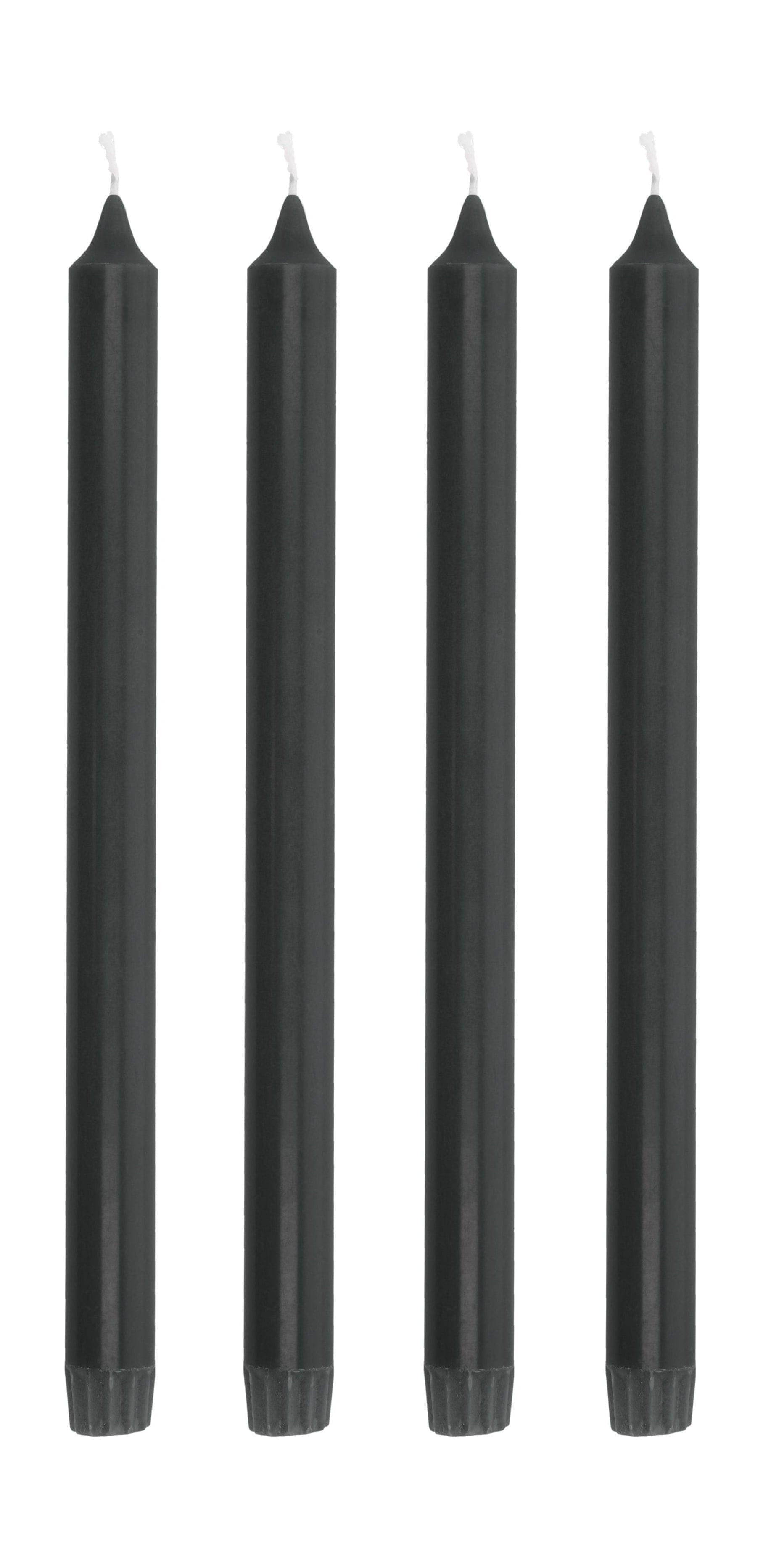 Villa Collection Aia Stick Candle Set Of 4 øx H 2,2x30, Black
