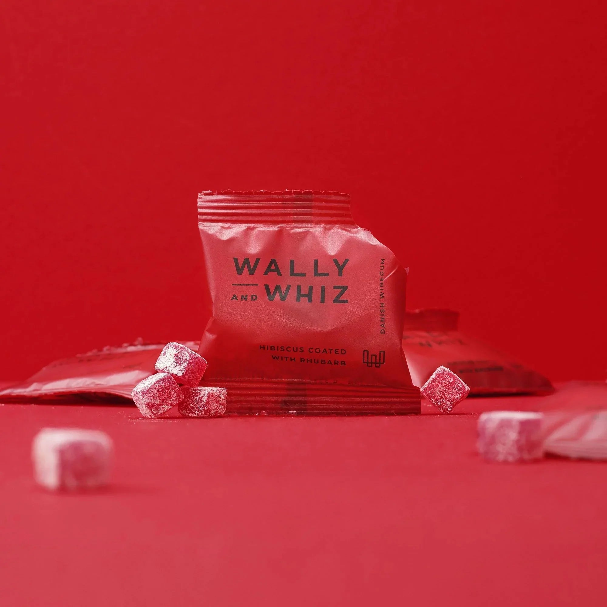 Wally And Whiz Wine Gum Flowpack Box With 200 Flowpacks, Hibiscus With Rhubarb/Lychee With Raspberry