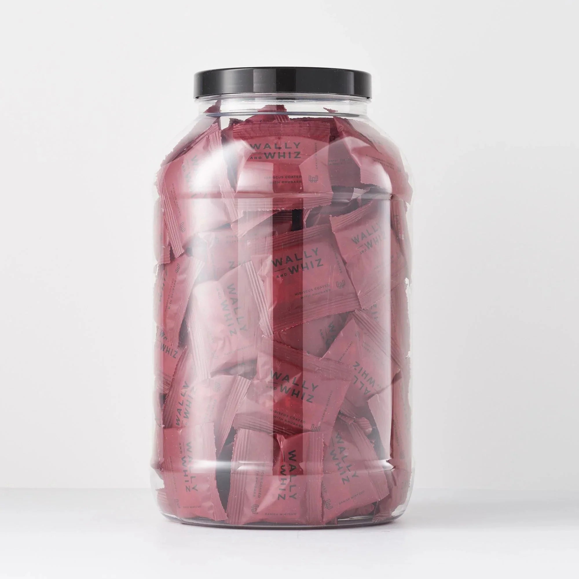 Wally And Whiz Wine Gum Jar With 125 Flowpacks, Hibiscus With Rhubarb