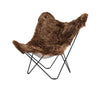 Cuero Iceland Mariposa Butterfly Chair, Shorn Brown/Black