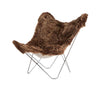 Cuero Iceland Mariposa Butterfly Chair, Shorn Brown/Chrome