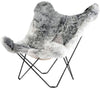Cuero Iceland Mariposa Butterfly Chair, Shorn Grey/Black
