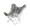 Cuero Iceland Mariposa Butterfly Chair, Shorn Grey/Chrome