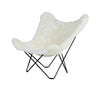 Cuero Iceland Mariposa Butterfly Chair, Shorn White/Black