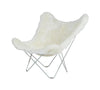 Cuero Iceland Mariposa Butterfly Chair, Shorn White/Chrome