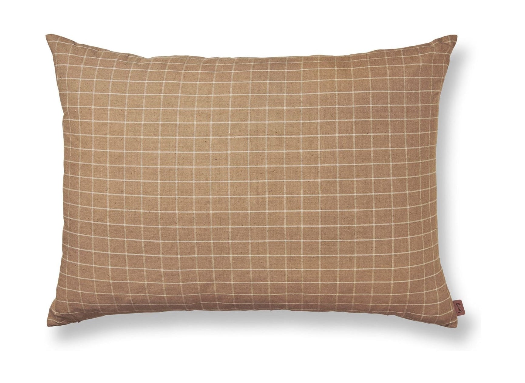 Ferm Living Brown Cotton Cushion Large, Check