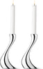 Georg Jensen Cobra Candle Holder Silver 20 Cm, 2 Pcs.
