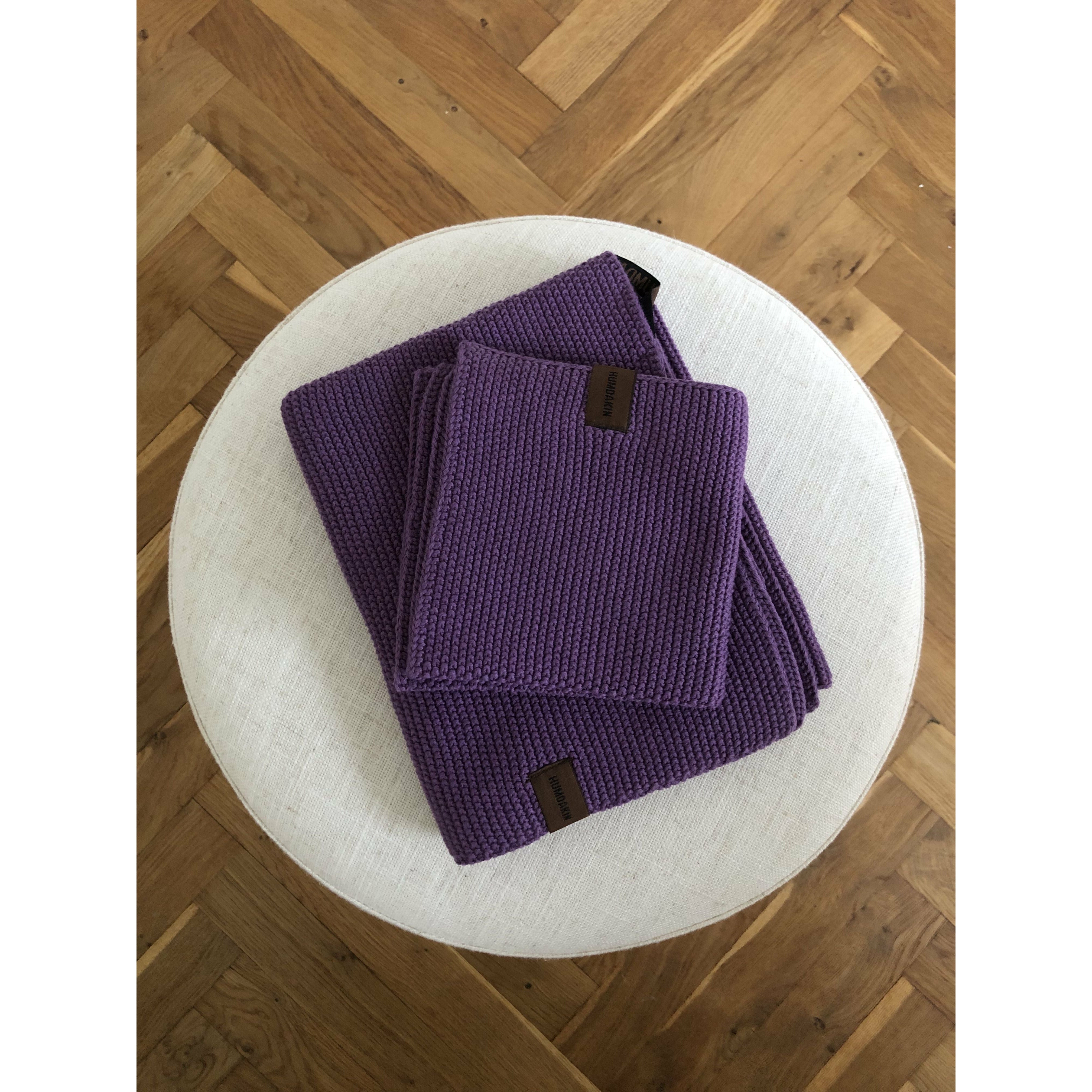 Humdakin Knitted Organic Tea Towel, Purple