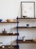 Moebe Shelving System S.255.3.A, Smoked Oak/Deep Blue