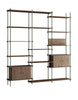 Moebe Shelving System S.255.3.B, Smoked Oak/Pine Green