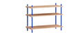 Moebe Shelving System S.65.1.A, Oak/Deep Blue