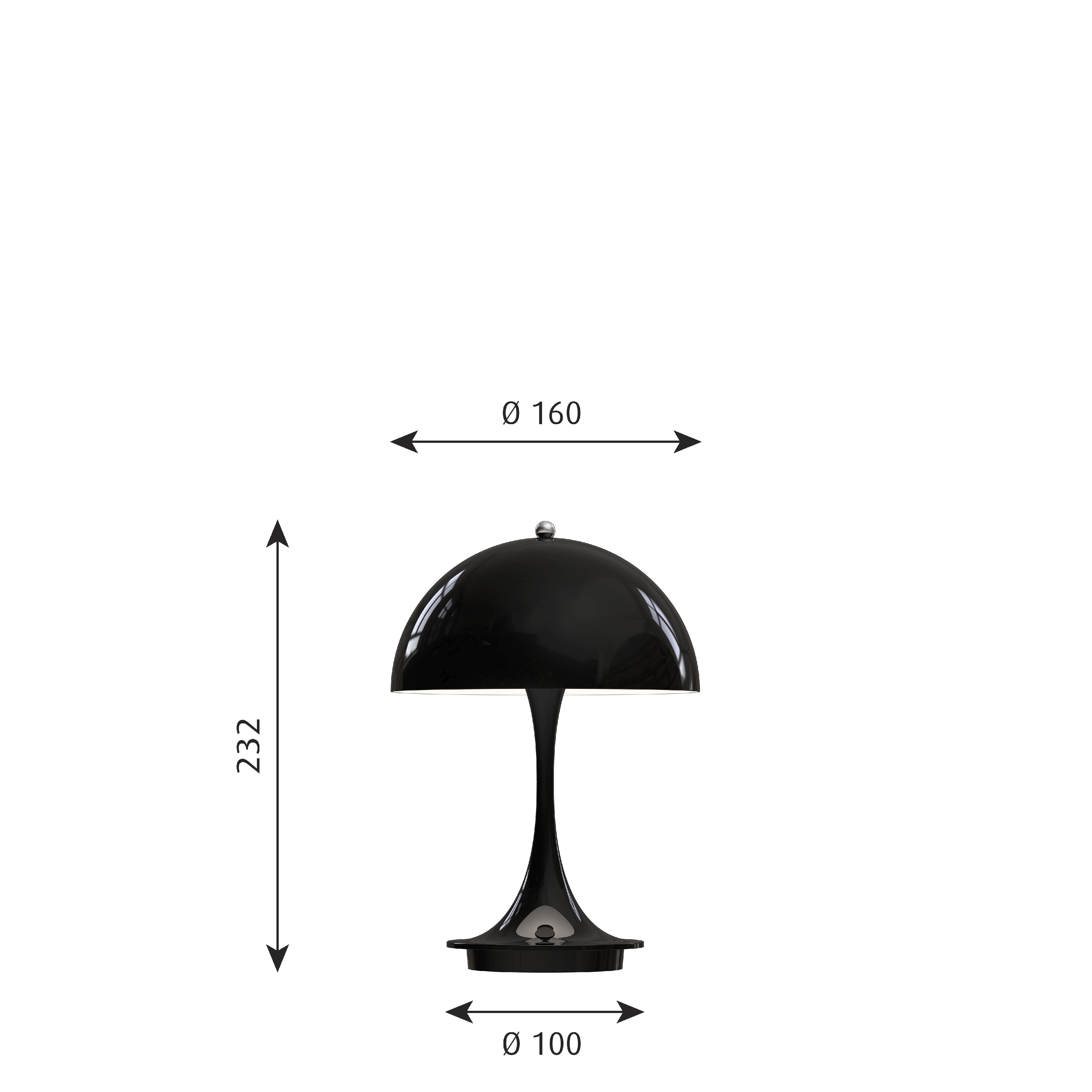 Louis Poulsen Panthella 160 Portable Table Lamp Led 27 K V2, Black